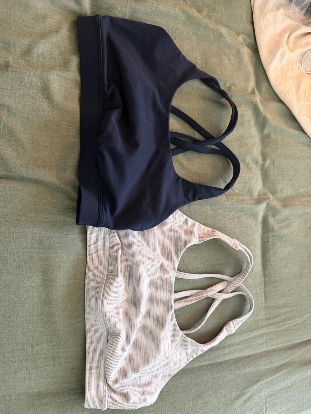 Women’s Double-Strap Sports Bras - Navy and Light Gray